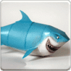 Papercraft imprimible y armable de Buscando a Nemo. Bruce. Manualidades a Raudales.
