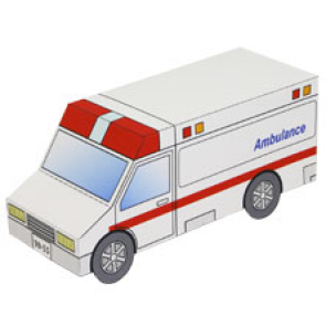 Papercraft de la ambulancia de la mini-ciudad / craftown. Manualidades a Raudales.