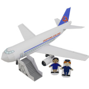 Paper model de un Avión pasajeros. Manualidades a Raudales.