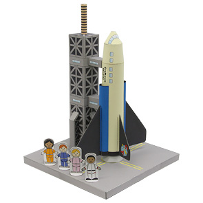 Papercraft recortable y armable de un Transbordador espacial / Shuttle. Manualidades a Raudales.