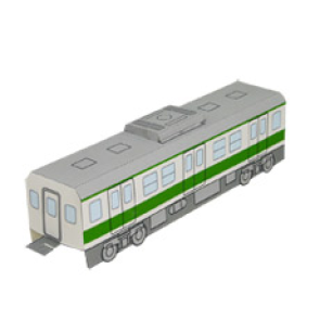Papercraft recortable y armable de un Tren (vagón central) / Train (middle car). Manualidades a Raudales.