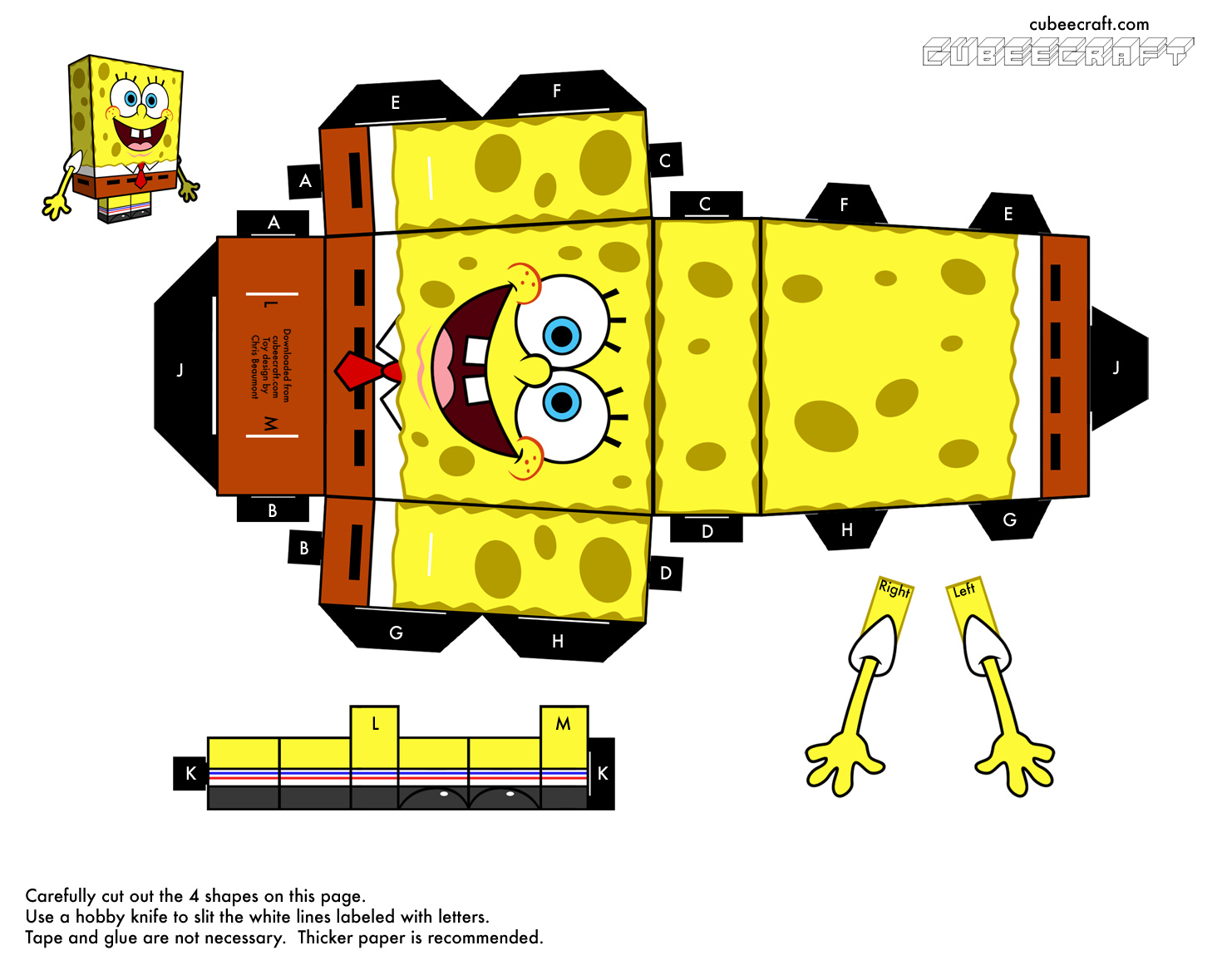 Papercraft de Bob Esponja / SpongeBob.