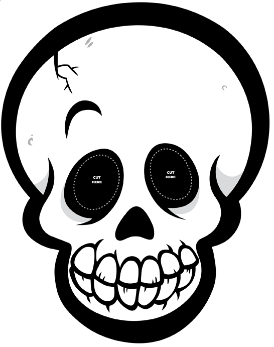 Máscara / careta esqueleto Halloween.